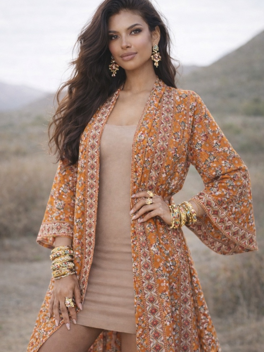 Rhea Sequin Boho Duster Cardigan One Size Boutique Festival Statement Piece NWT